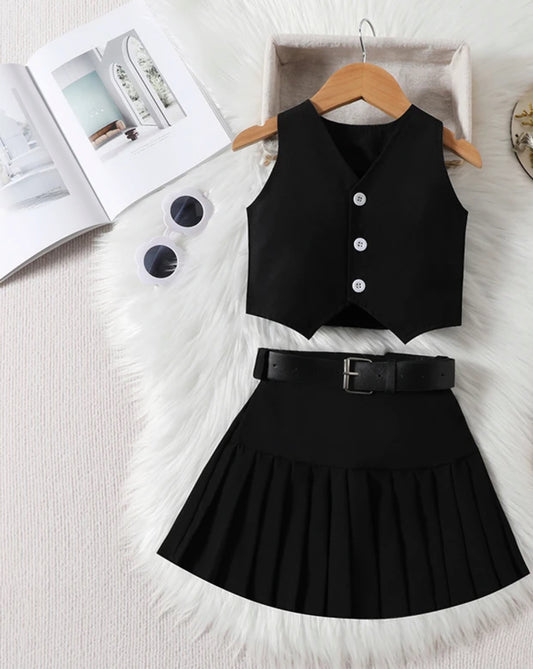 Black skirt set